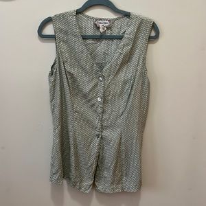 Jonathan Martin - green and white polka dot blouse - size 11 - vintage